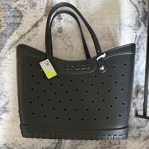 CROCS Huge Black Perforated Tote NWT